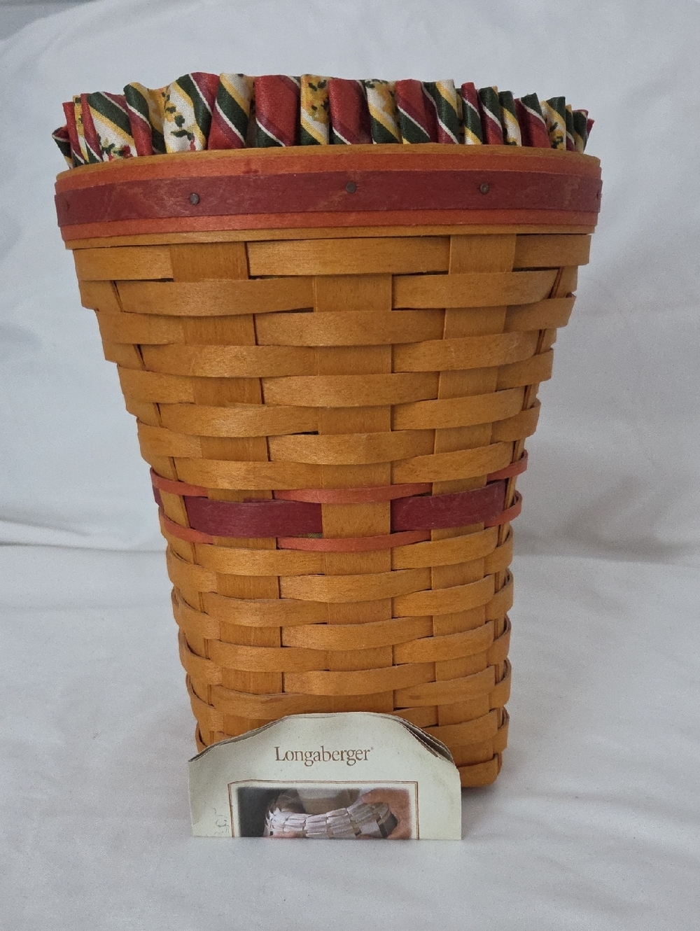 Longaberger 1998  Basket Vase Combo My Series with Fabric Ruffle